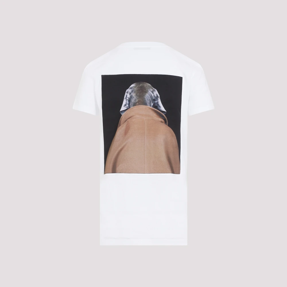 Max Mara Kameel T-Shirt Hondenprint White Dames