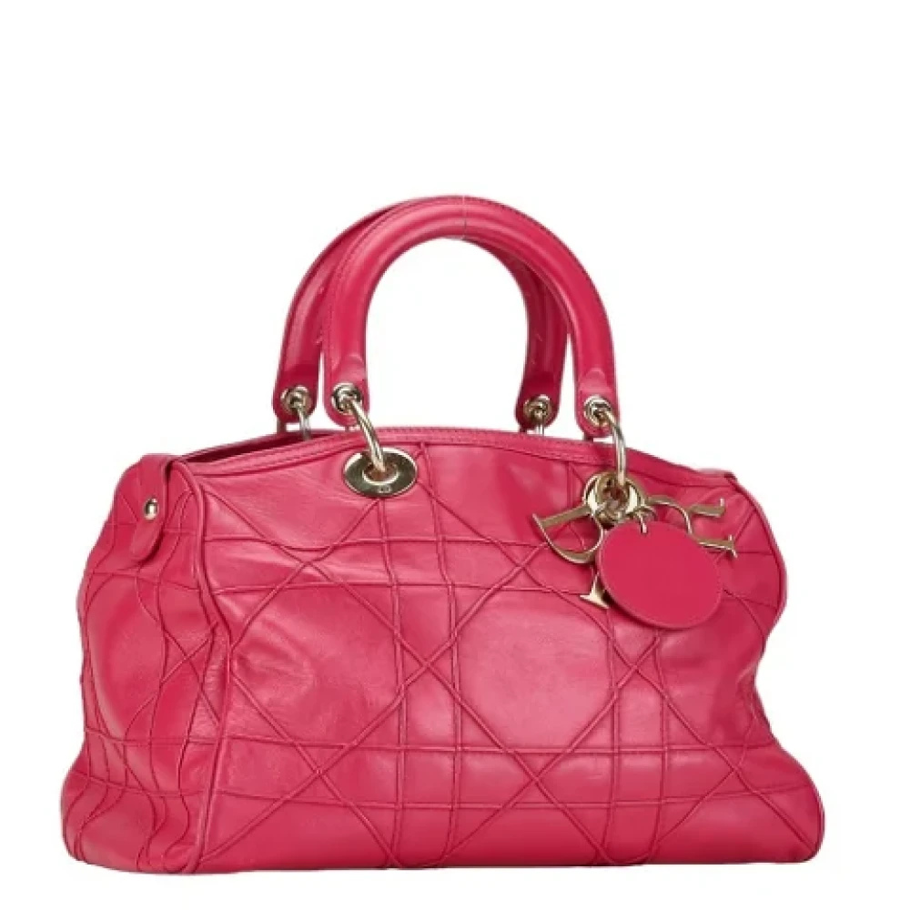 Dior Vintage Pre-owned Leather dior-bags Pink Dames