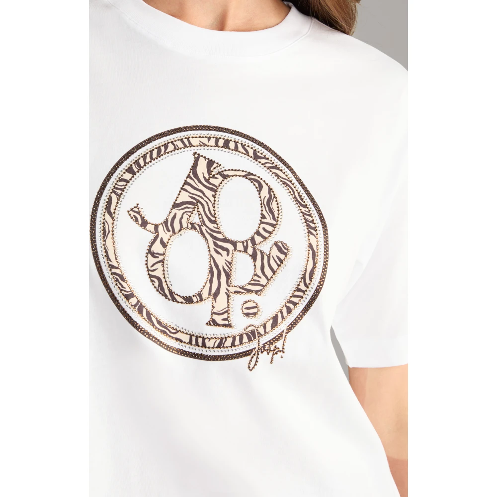 Joop! Dames Kristal Logo T-shirt White Unisex