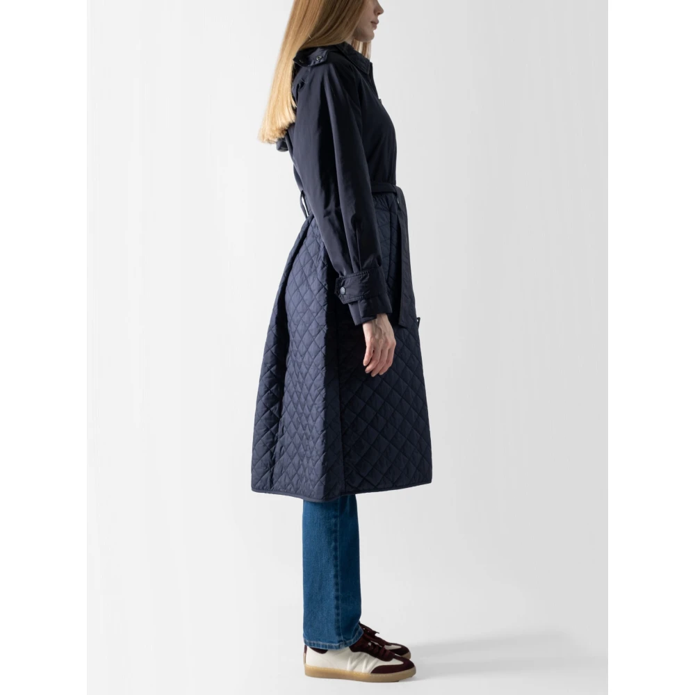 Max Mara Weekend Stijlvolle regenjas met afneembare capuchon Blue Dames