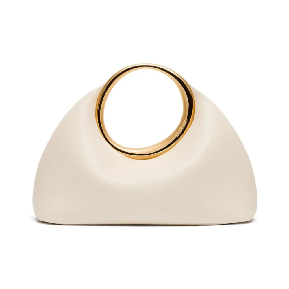 Jacquemus Gestructureerde leren schoudertas in ivoor Beige Dames