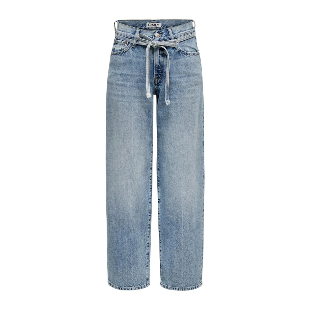 Only Unisex Blu Jeans, Onlgianna Jeans A Vita Media Con Taglio A Palloncino E Vestibilità Dritta, (26) - Immagine 3