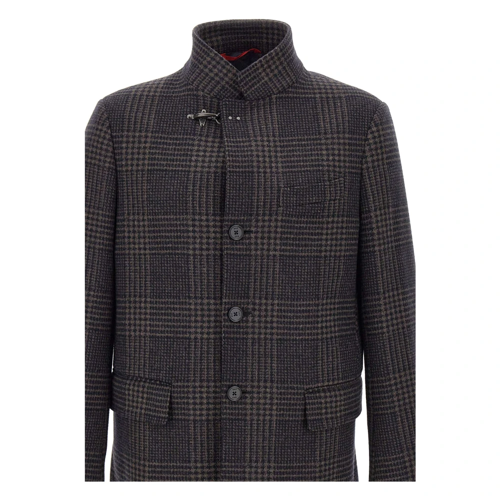 Fay Wollen ruitjas Multicolor Heren