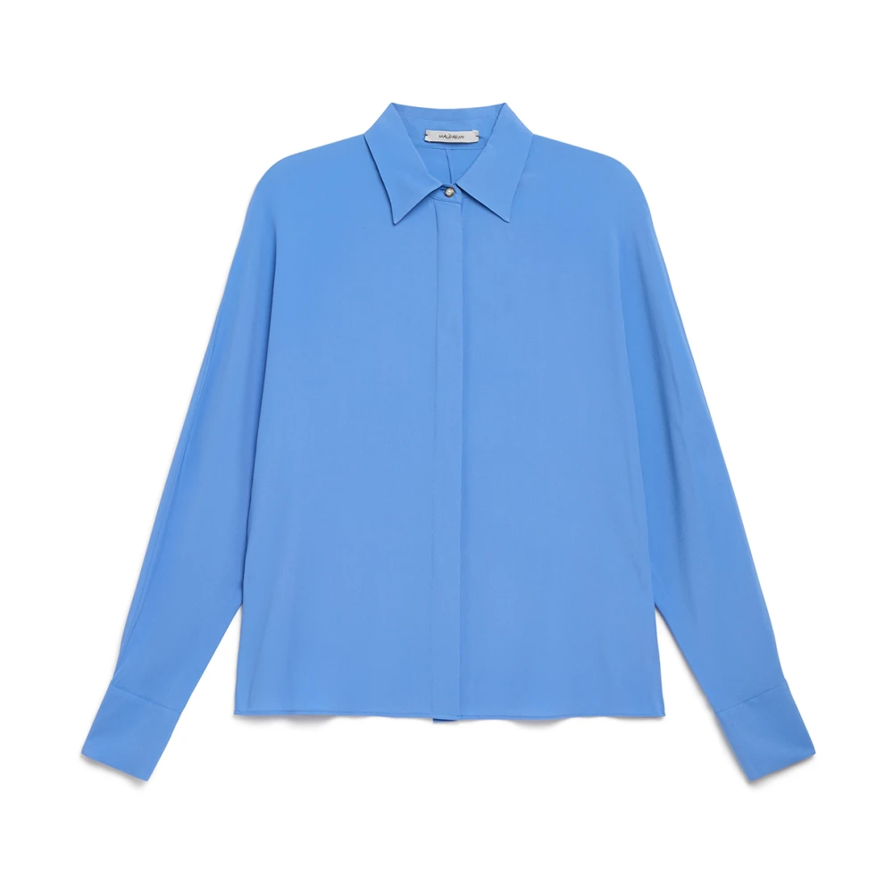 Maliparmi Vloeiende Crepe Blouse Blue Dames