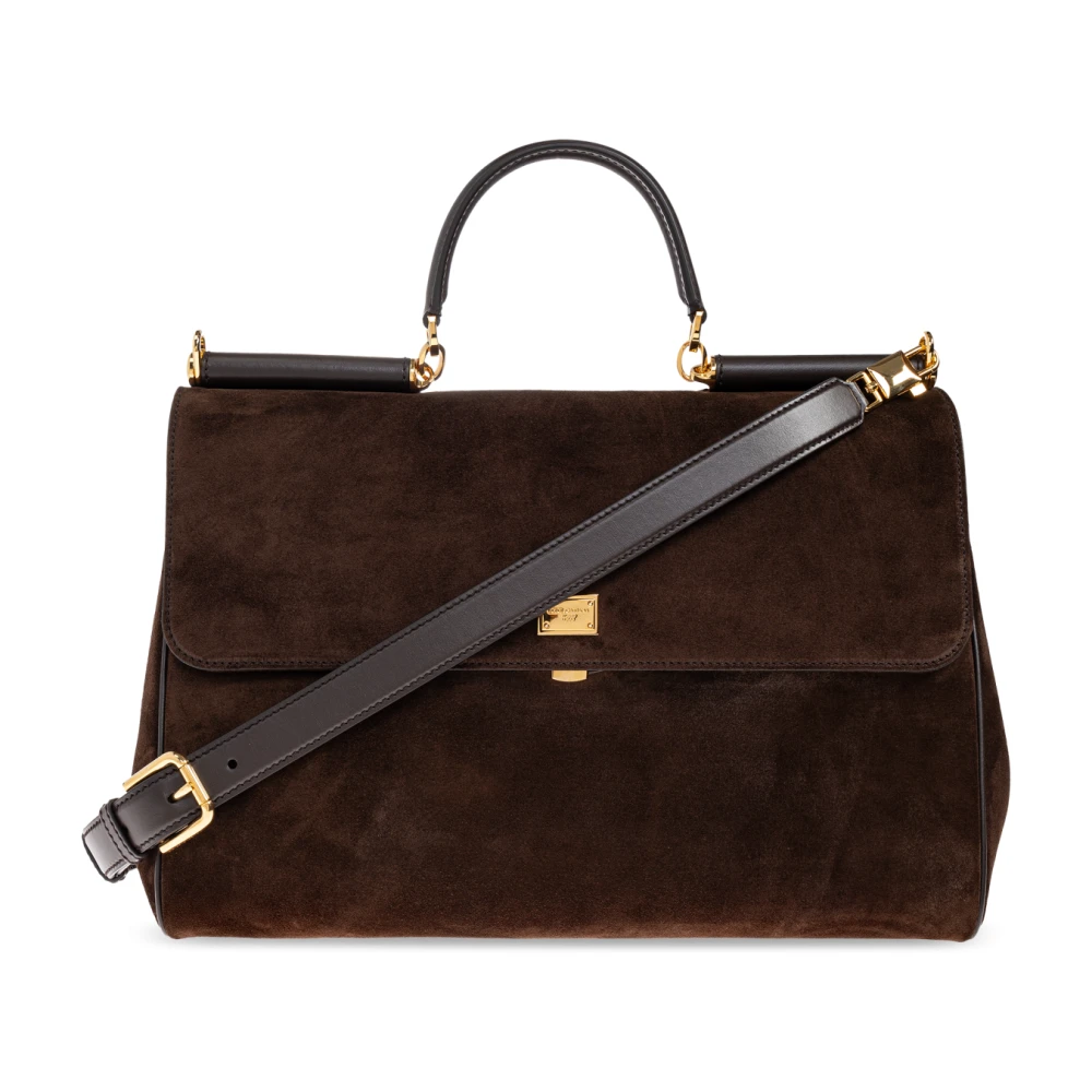 Dolce & Gabbana Donna Marrone - Borsa A Tracolla In Camoscio Di Alta Qualità - Bags - One Size - Immagine 6