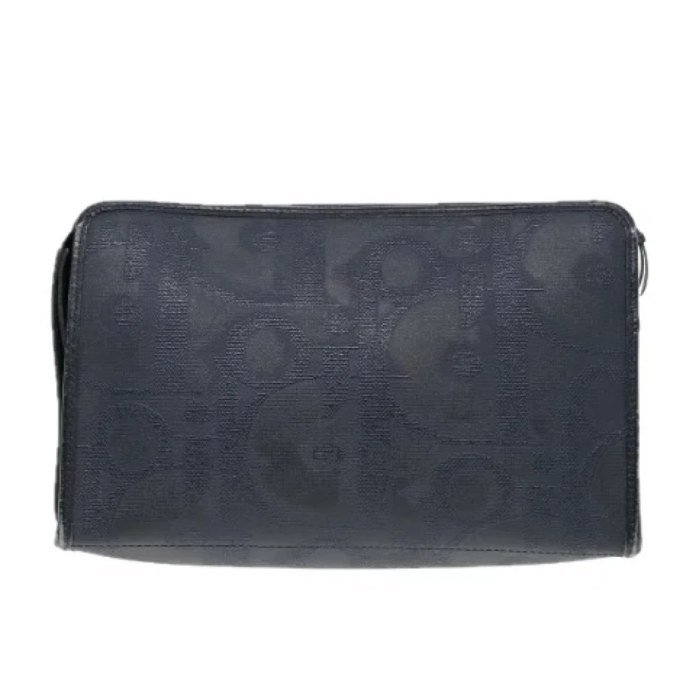 Dior Vintage Pre-owned Canvas clutches Blue Dames