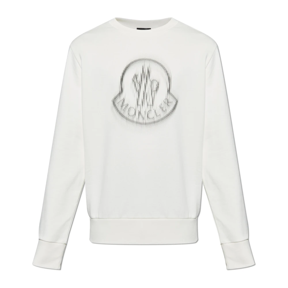 Moncler Sweatshirt met logo Beige Heren