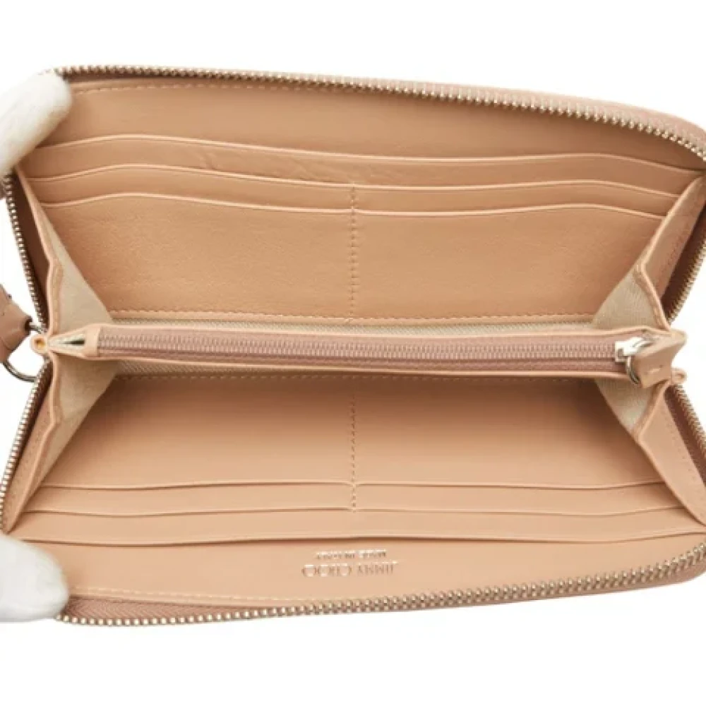 Jimmy Choo Pre-owned Leather wallets Beige Dames