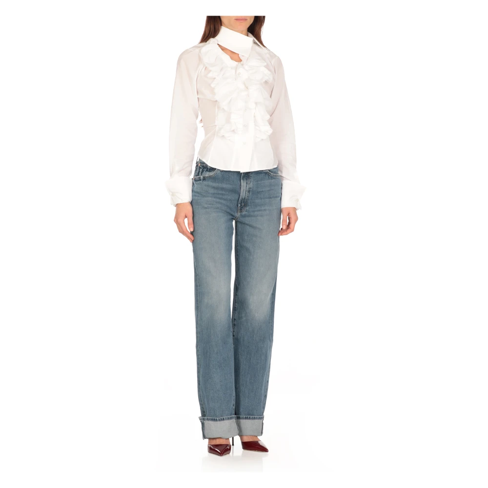 Vivienne Westwood Witte Katoenen Shirt met Gedecentraliseerde Kraag White Dames