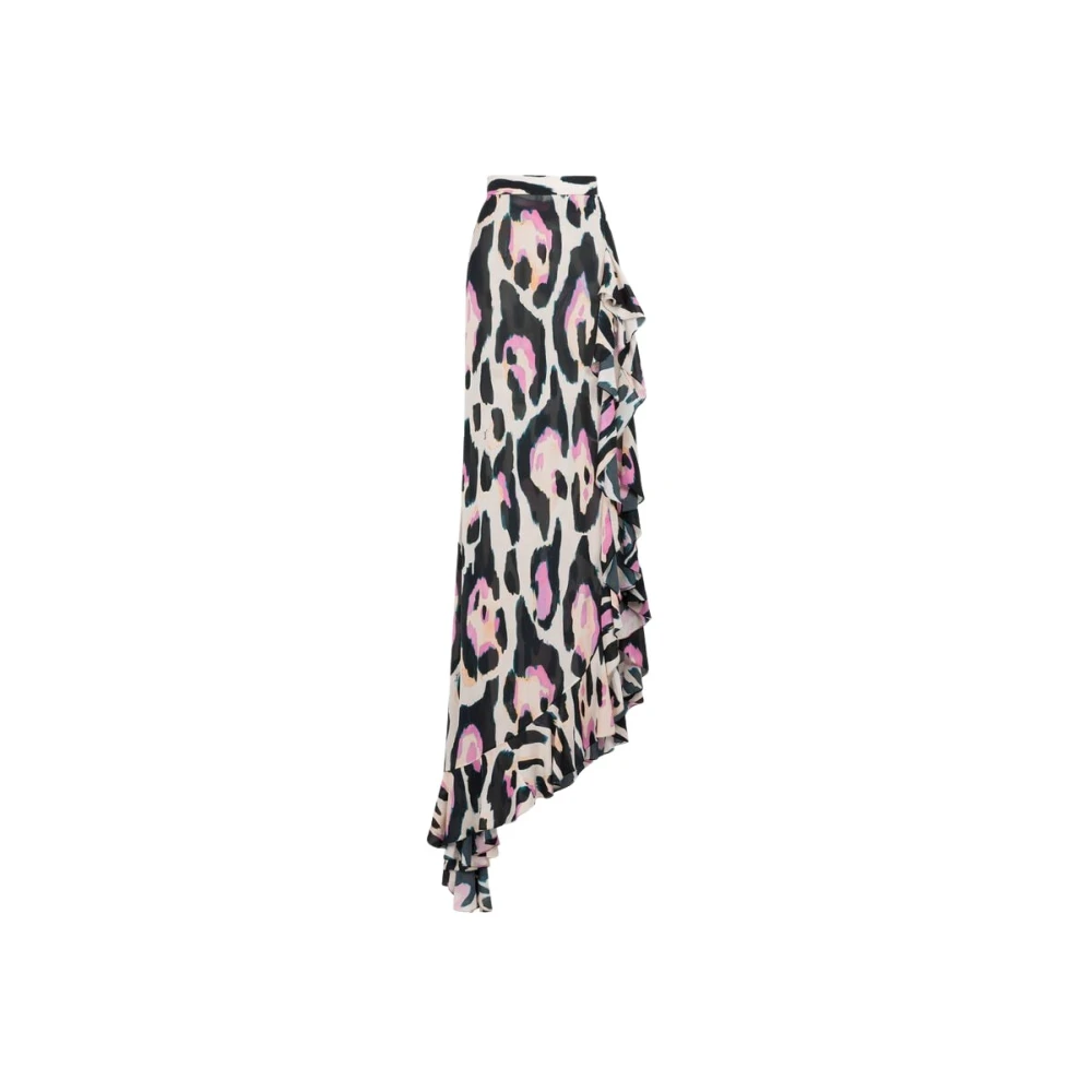 Roberto Cavalli Jaguar-Print Asymmetrische Maxi Rok Multicolor Dames