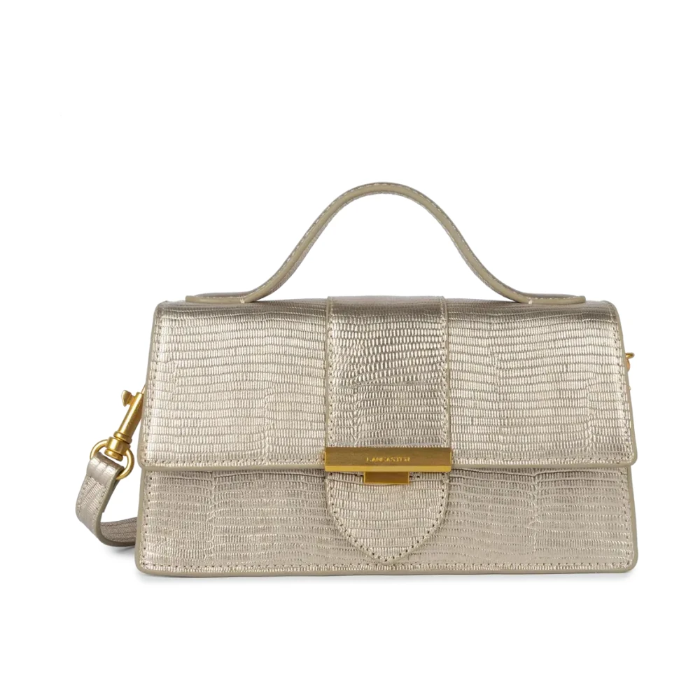 Lancaster Beige Handbags, Female, One Size, Croco Baguette Ily Handbag Champagne