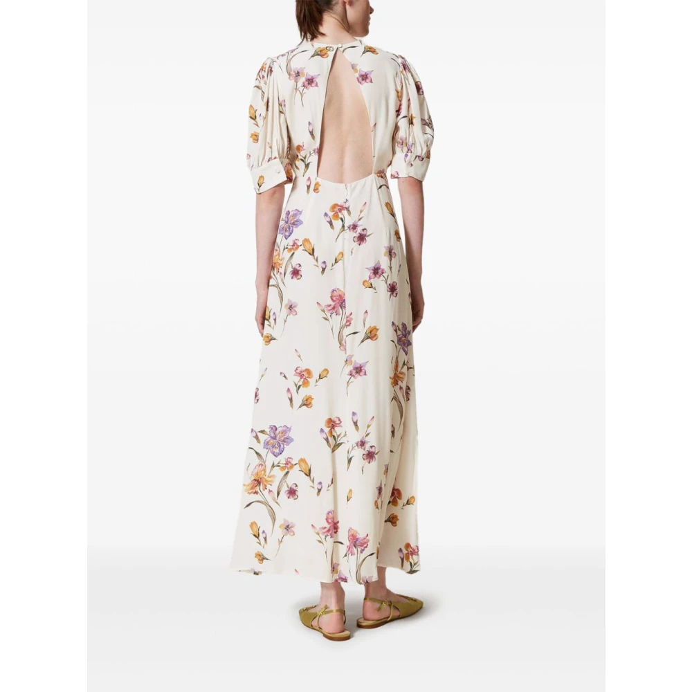 Twinset Witte Jurk Elegantie Grijs Chic Multicolor Dames