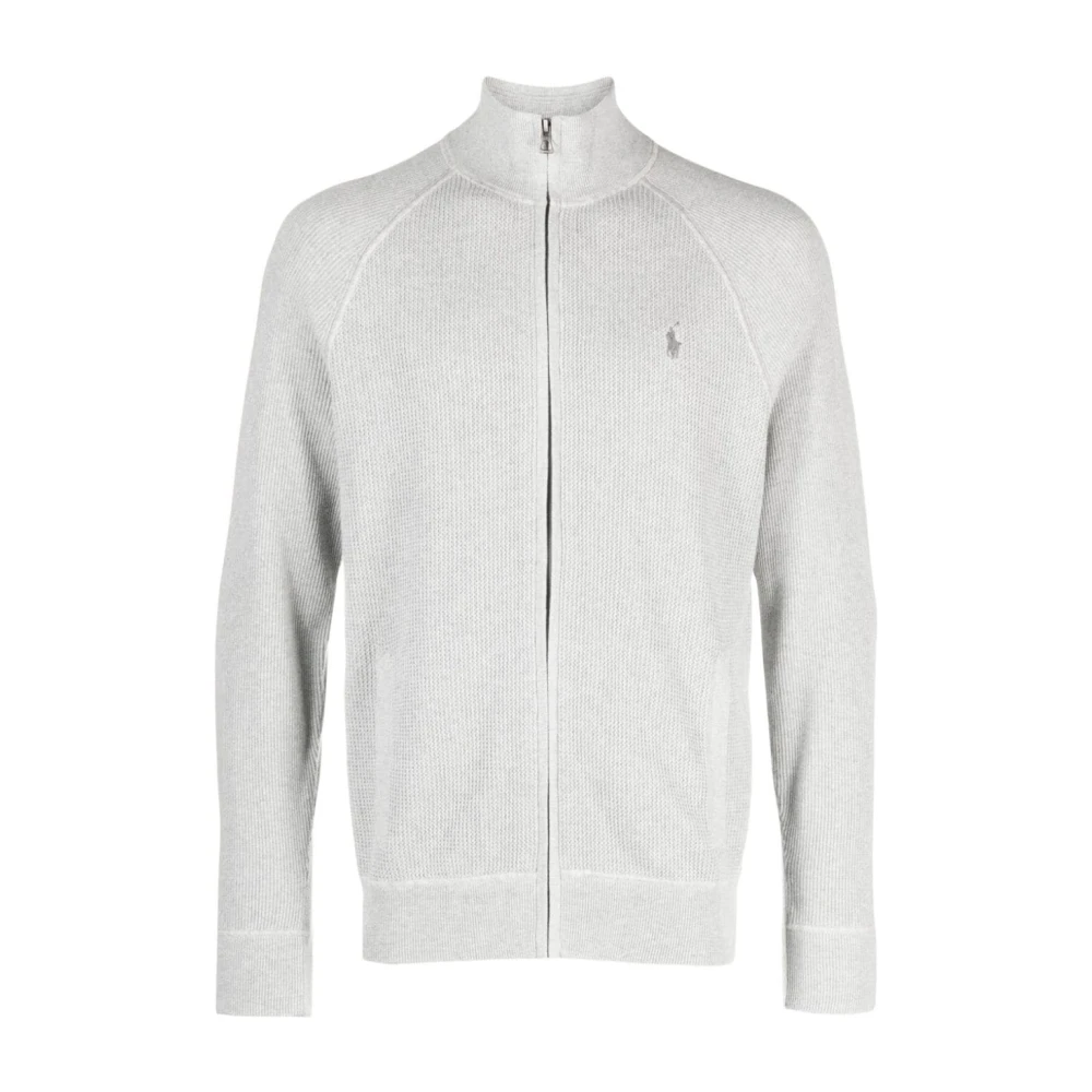 Polo Ralph Lauren Casual Grijs Katoen Volledige Rits Sweater Gray Heren