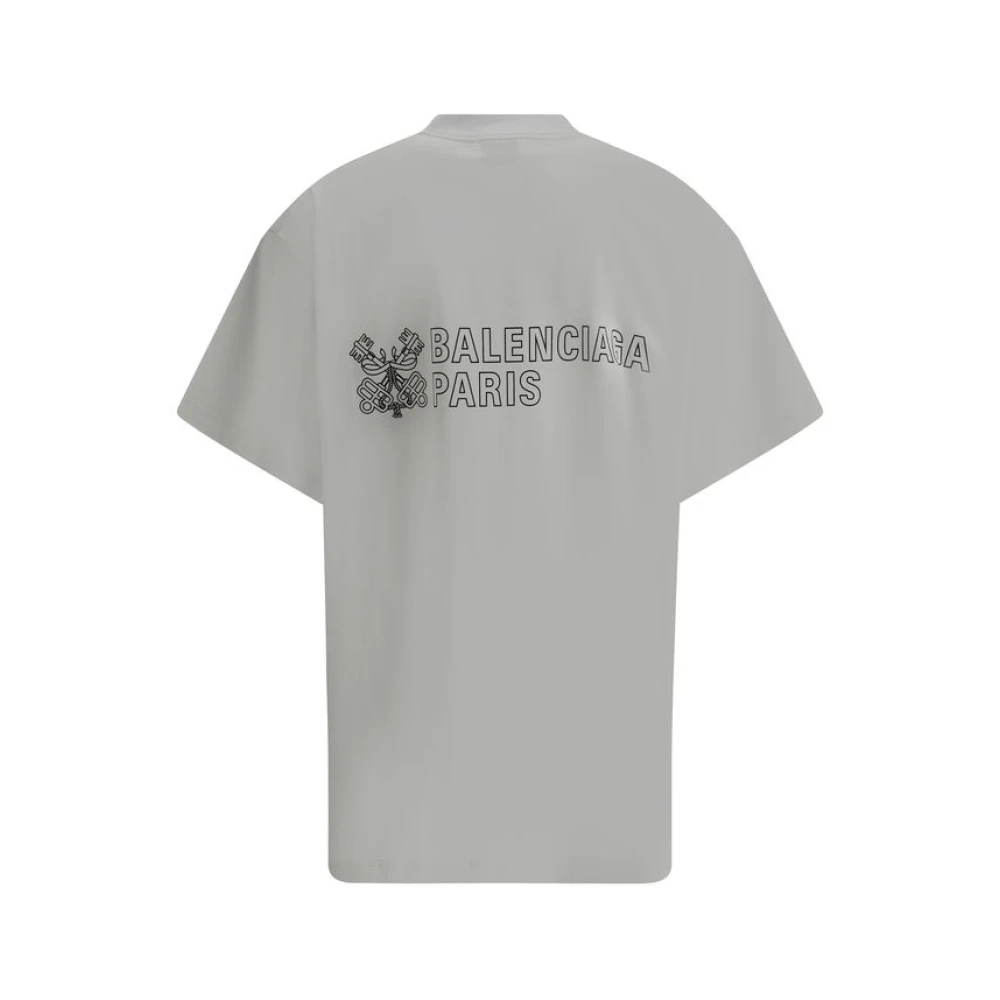 Balenciaga Oversized T-shirt met logo White Heren