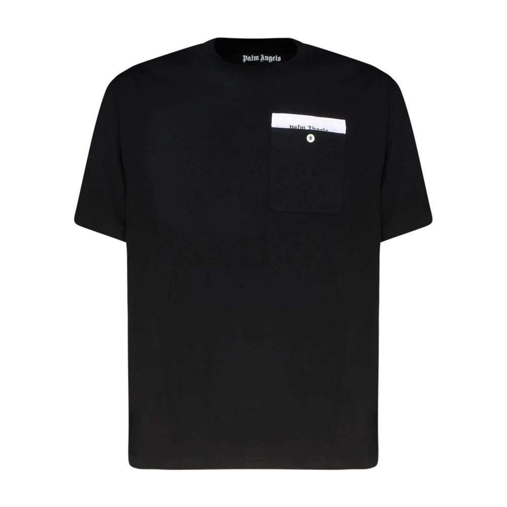 Palm Angels Men's Black T-Shirts, Xl, Logo-Tape T-Shirt