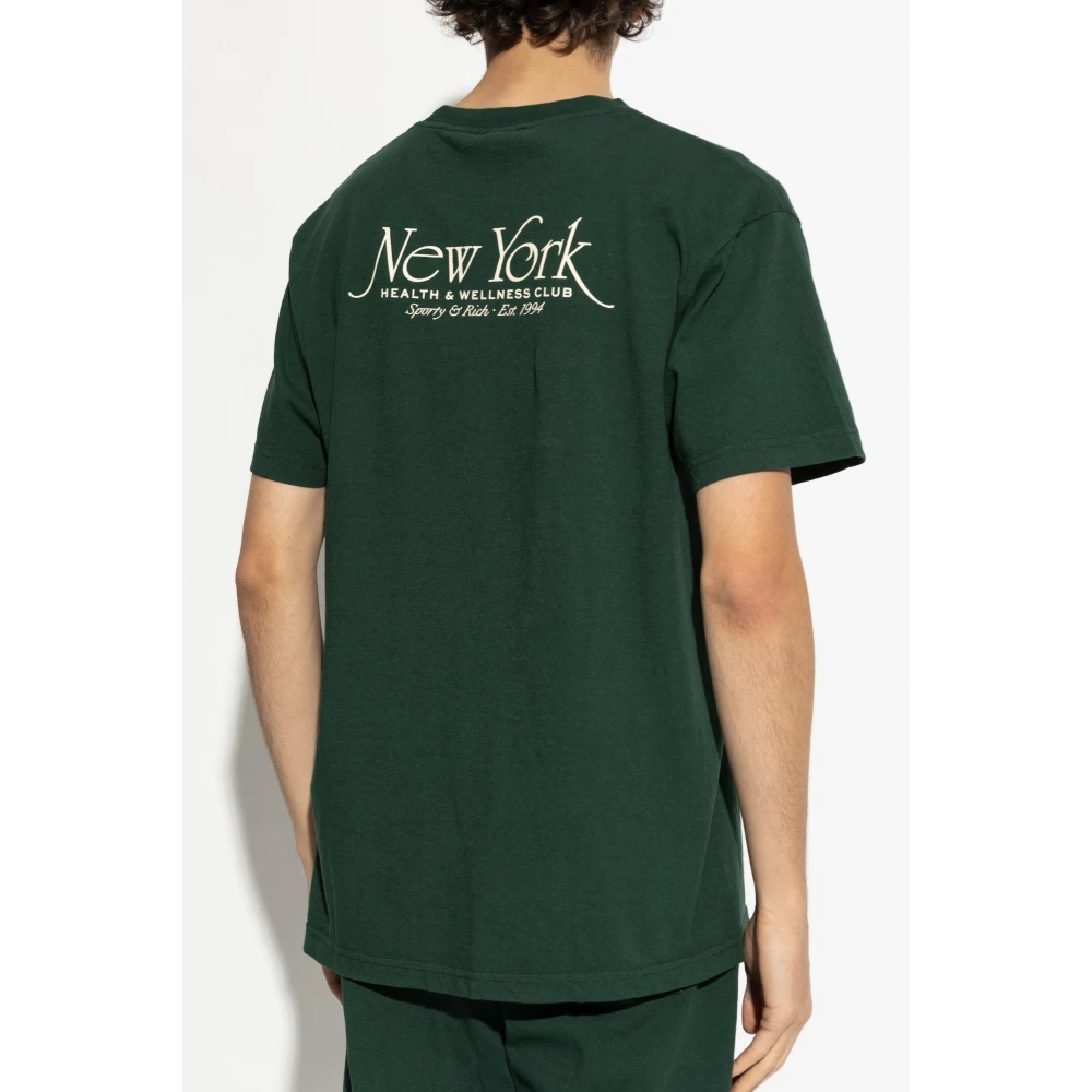 Sporty & Rich T-shirt uit de New York collectie Green Unisex