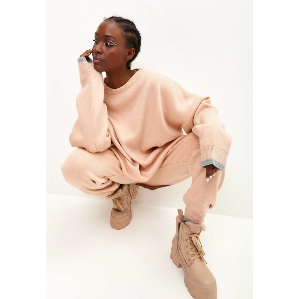 Cesare Gaspari Oversized Jogger set Poederroze Pink Dames
