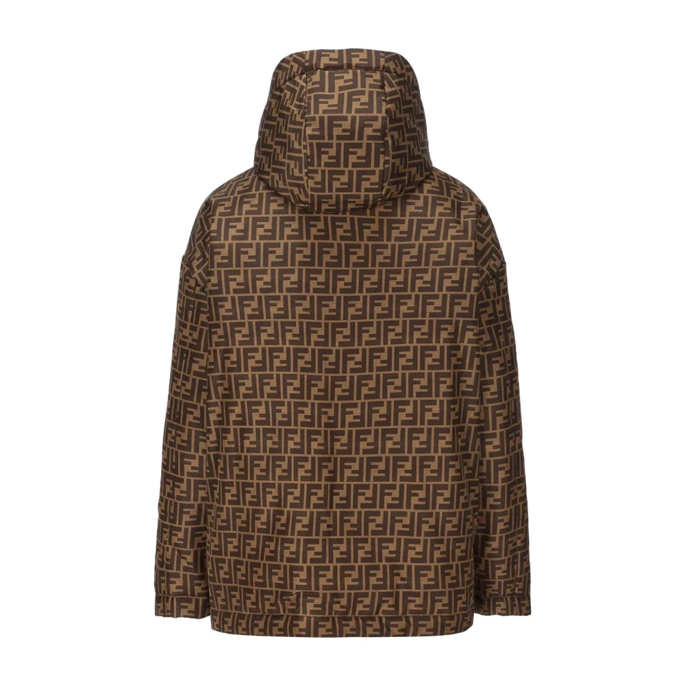 Fendi Ski-jack met Logo Double Face White Dames