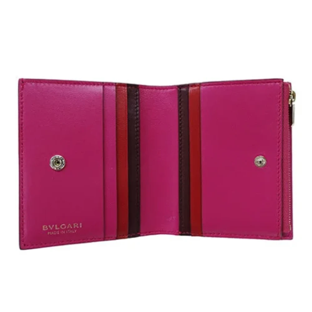 Bvlgari Vintage Pre-owned Leather wallets Red Dames