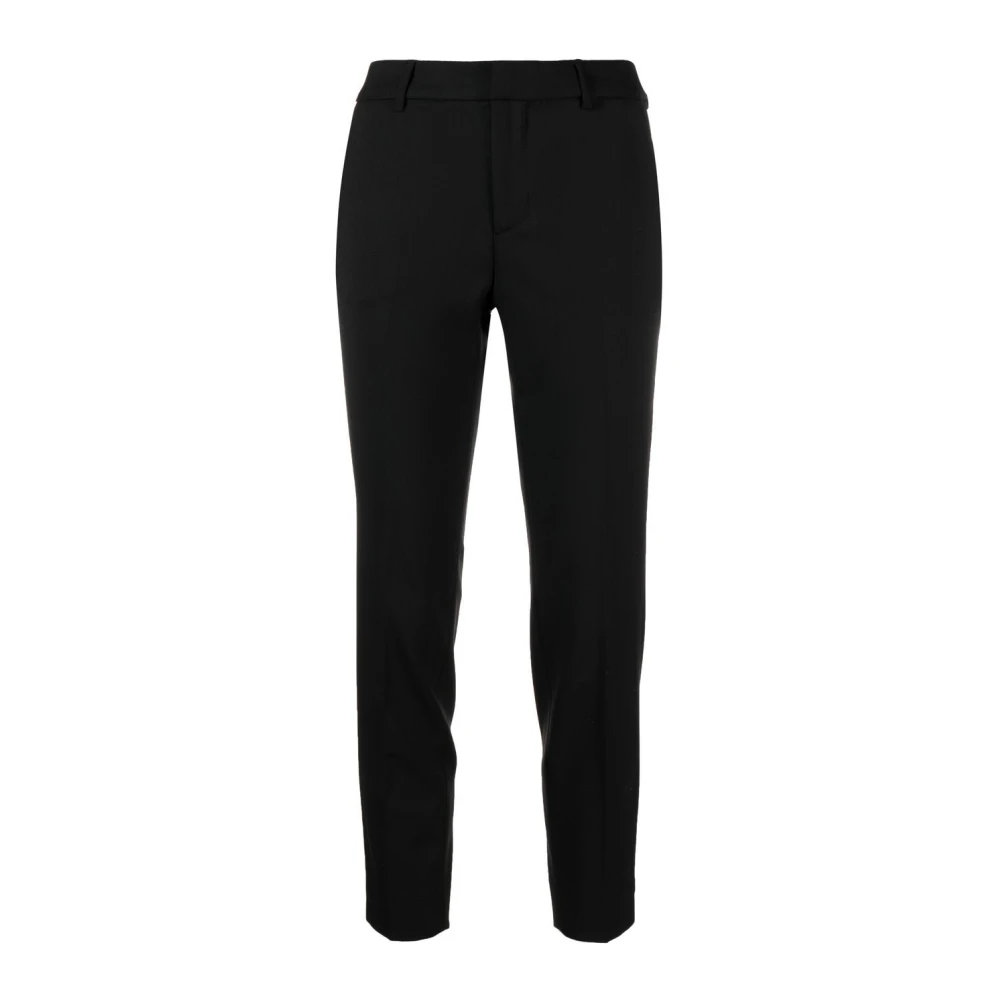 PT Torino Zwarte Wollen Broek Taps Toelopende Pijp Black Dames