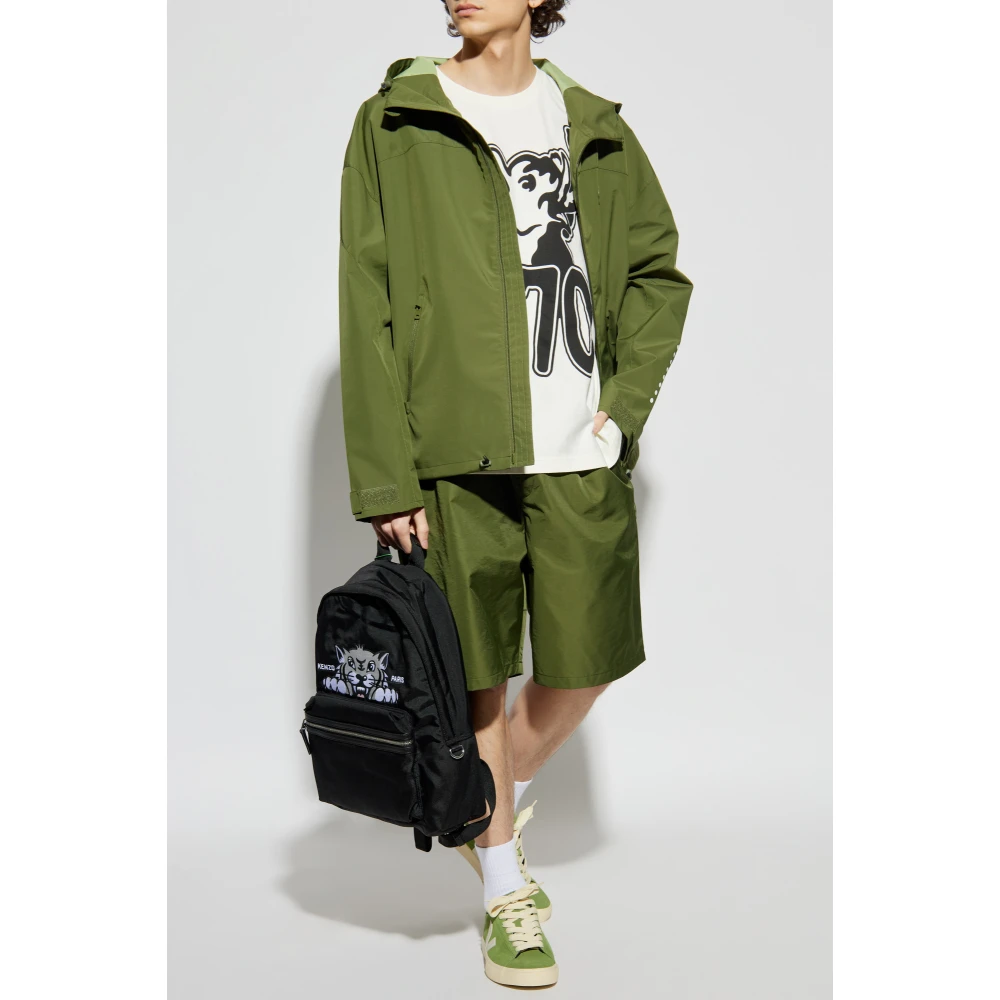 Kenzo Shorts met logopatch Green Heren