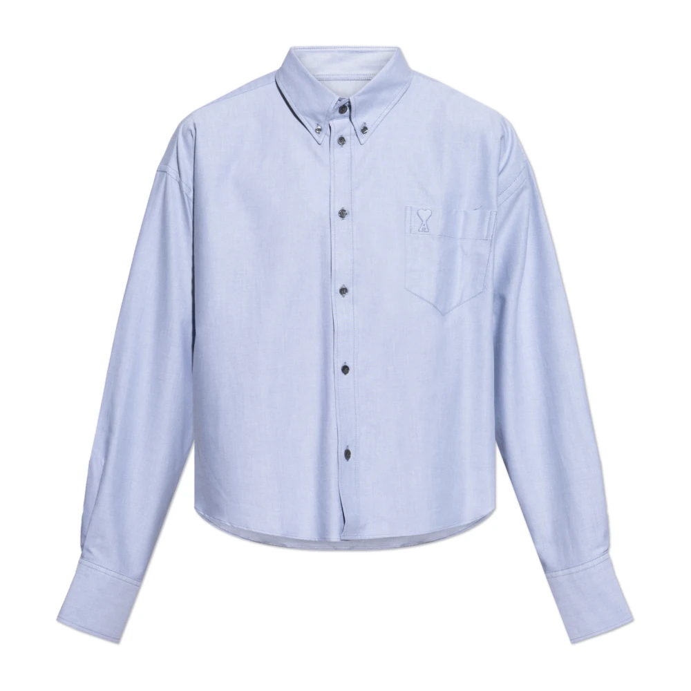 Ami Paris Logo Shirt Blue Heren