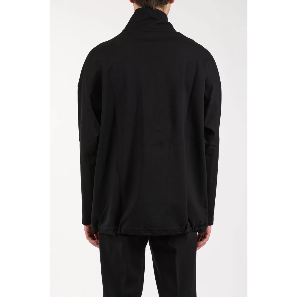 Hevo V-hals viscose sweatshirt oversized stijl Black Heren