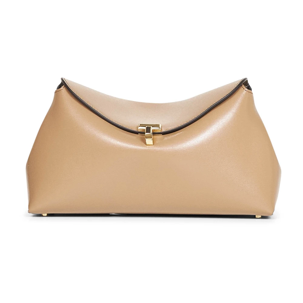 Totême Women's Brown T-Lock Leather Clutch