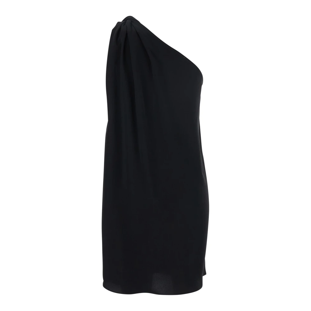 P.a.r.o.s.h. Zwarte One-Shoulder Tech Fabric Jurk Black Dames