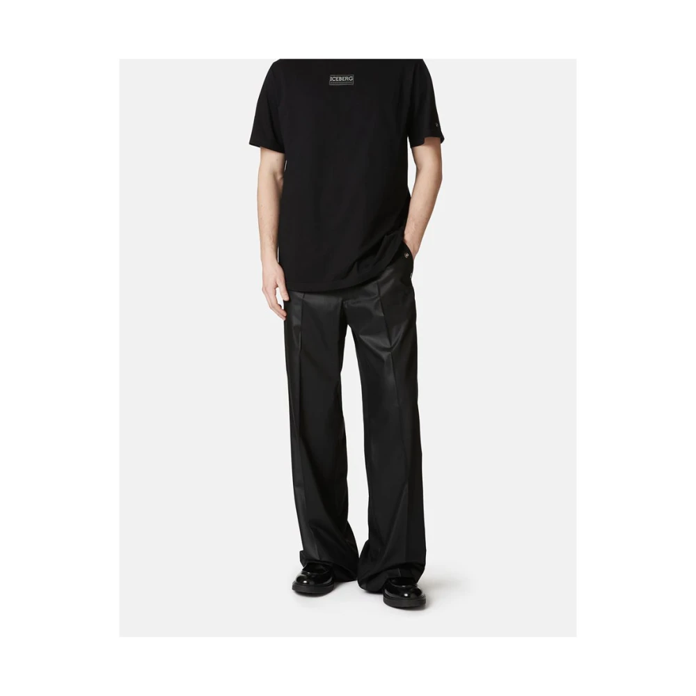 Iceberg Kortemouw T-shirt van katoenen jersey Black Heren