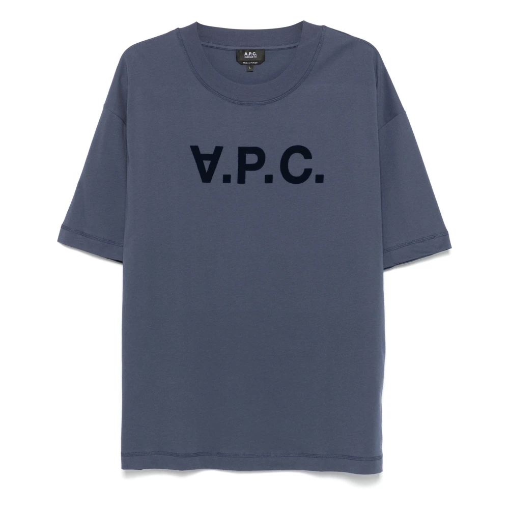 A.p.c. Men's Blue Cotton T-Shirt