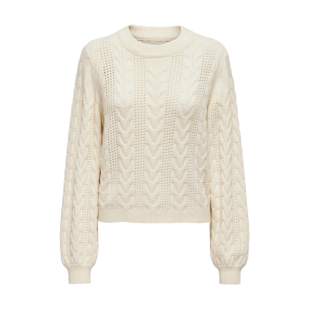 Only Kabeltrui Pullover Beige Dames