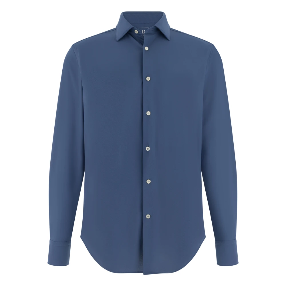 Boggi Milano Herren Blue,White,Beige B Tech Slim Fit Stretch Polyamid Hemd,B Tech Slim Fit Stretch Polyamid-Hemd