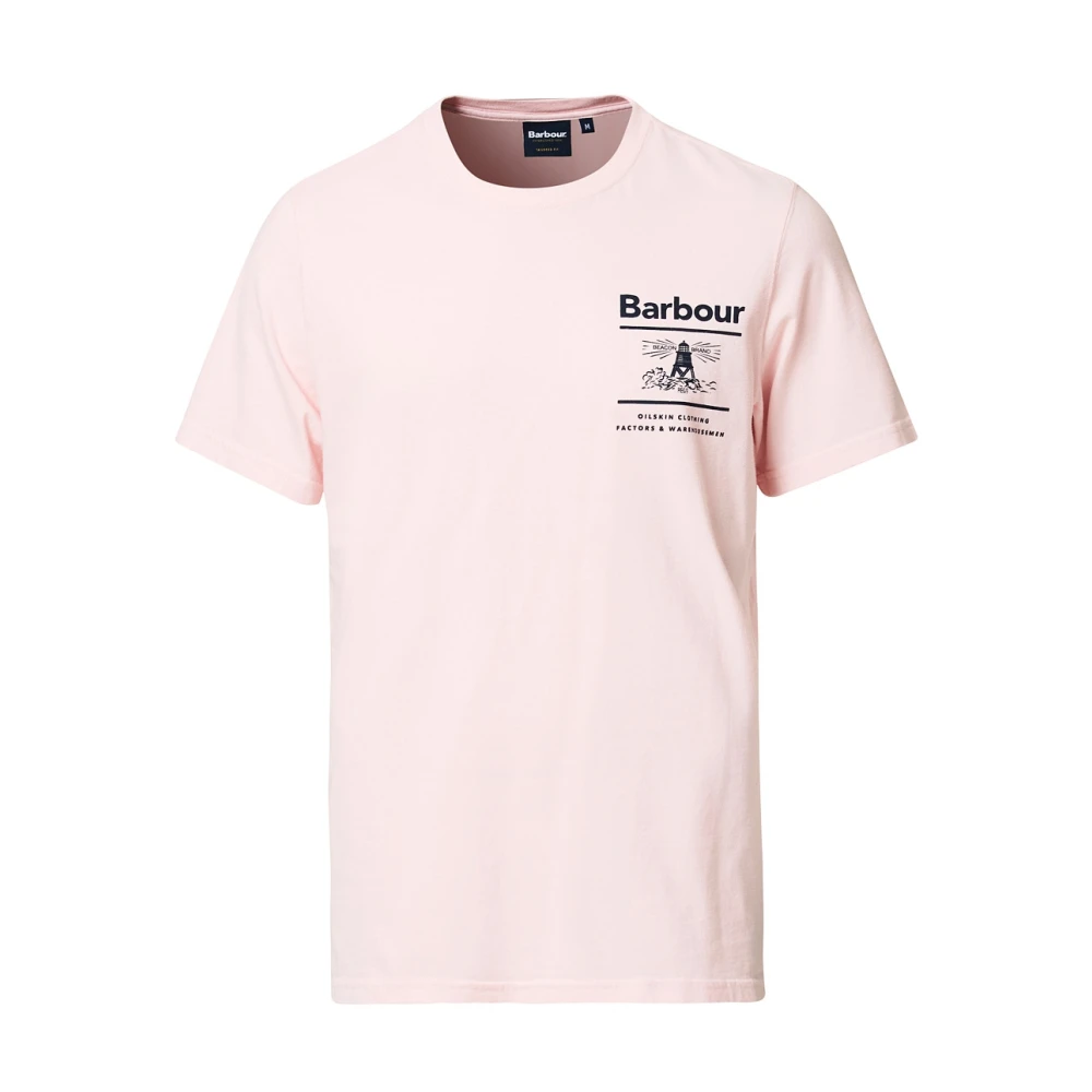 Barbour Pink Nautical-Inspired Cotton T-Shirt - Male - T-Shirts - M - Tops