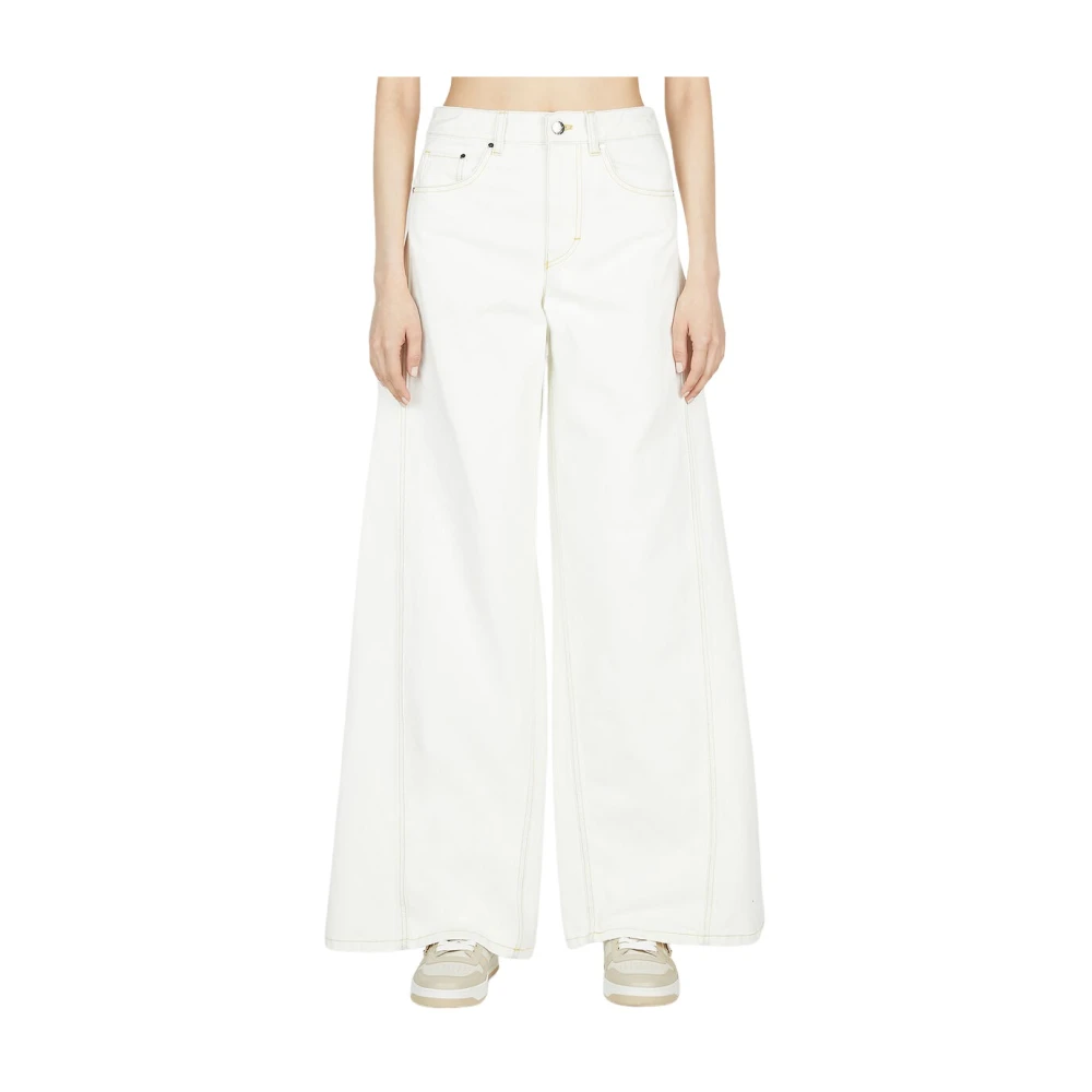 Moncler Wijde pijpen broek White Dames