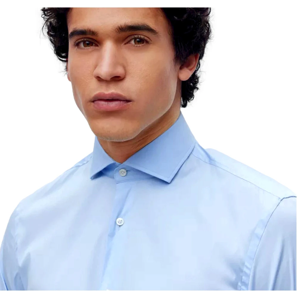 Hugo Boss Slim Fit Jersey Shirt P-HANK-s-kent Blue Heren