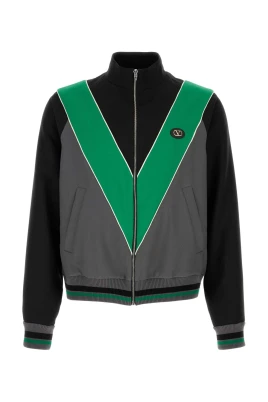 Nylon Sweatshirt Med Dragkedja Och VLogo-Patch