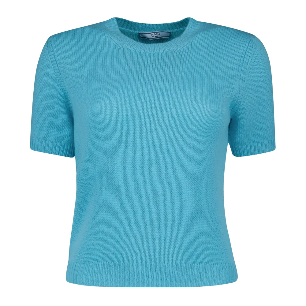 Prada Blauwe korte mouw trui Blue Dames