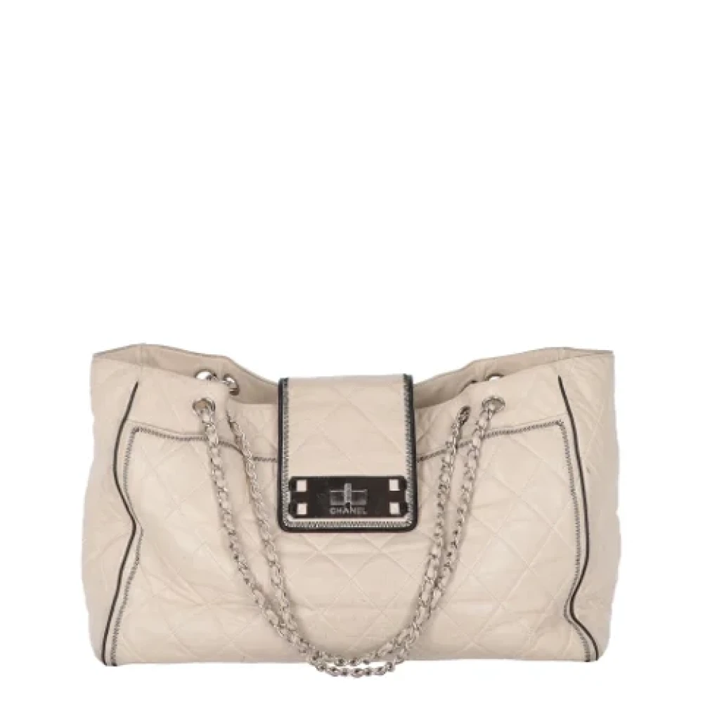 Chanel Vintage Pre-owned Leather chanel-bags Beige Dames