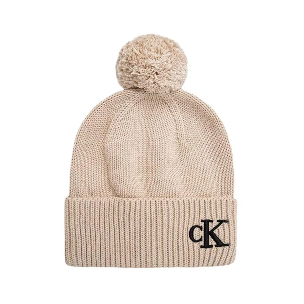 Calvin Klein Gezellig Beige Pom Gebreide Muts Beige Dames