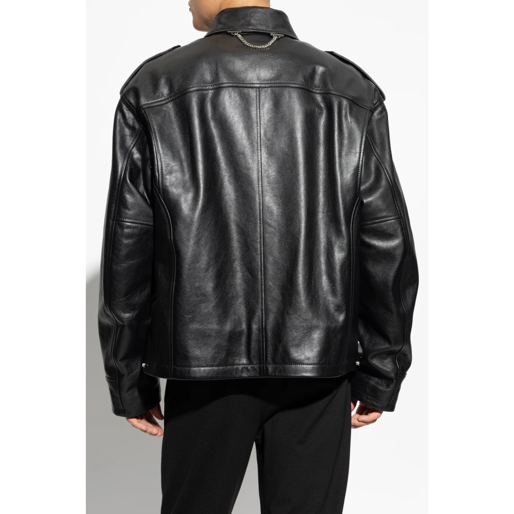 alexander mcqueen Leren jas Black Heren