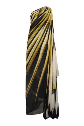 Guldtryck One-shoulder Kaftan Klänning