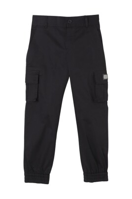 enfants-pantalons-cargo-noirs-poignets-elastiques
