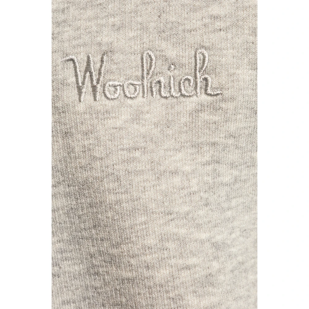Woolrich Sweatshirt met logo Gray Heren
