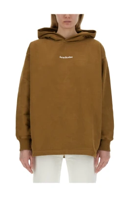 Logo tryckt hoodie med droppaxlar