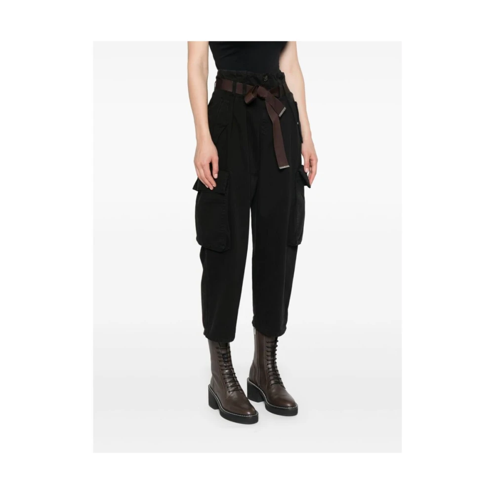 pinko Cargo Zak Hoge Taille Broek Black Dames
