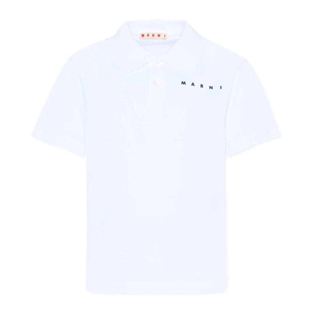 Marni Boys White Kids Short Sleeve T-Shirts, 14 Y, Short-Sleeved Polo