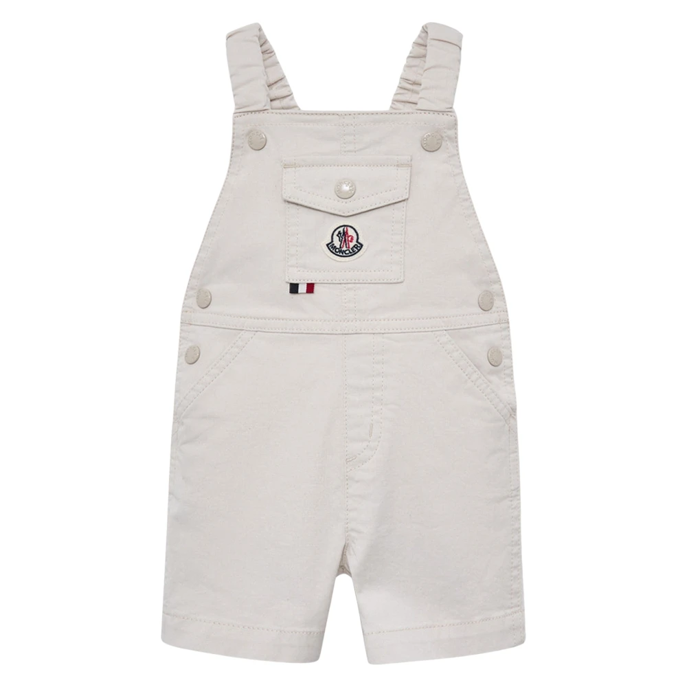Moncler Boys Beige Jumpsuits, 18 M, Logo Dungarees