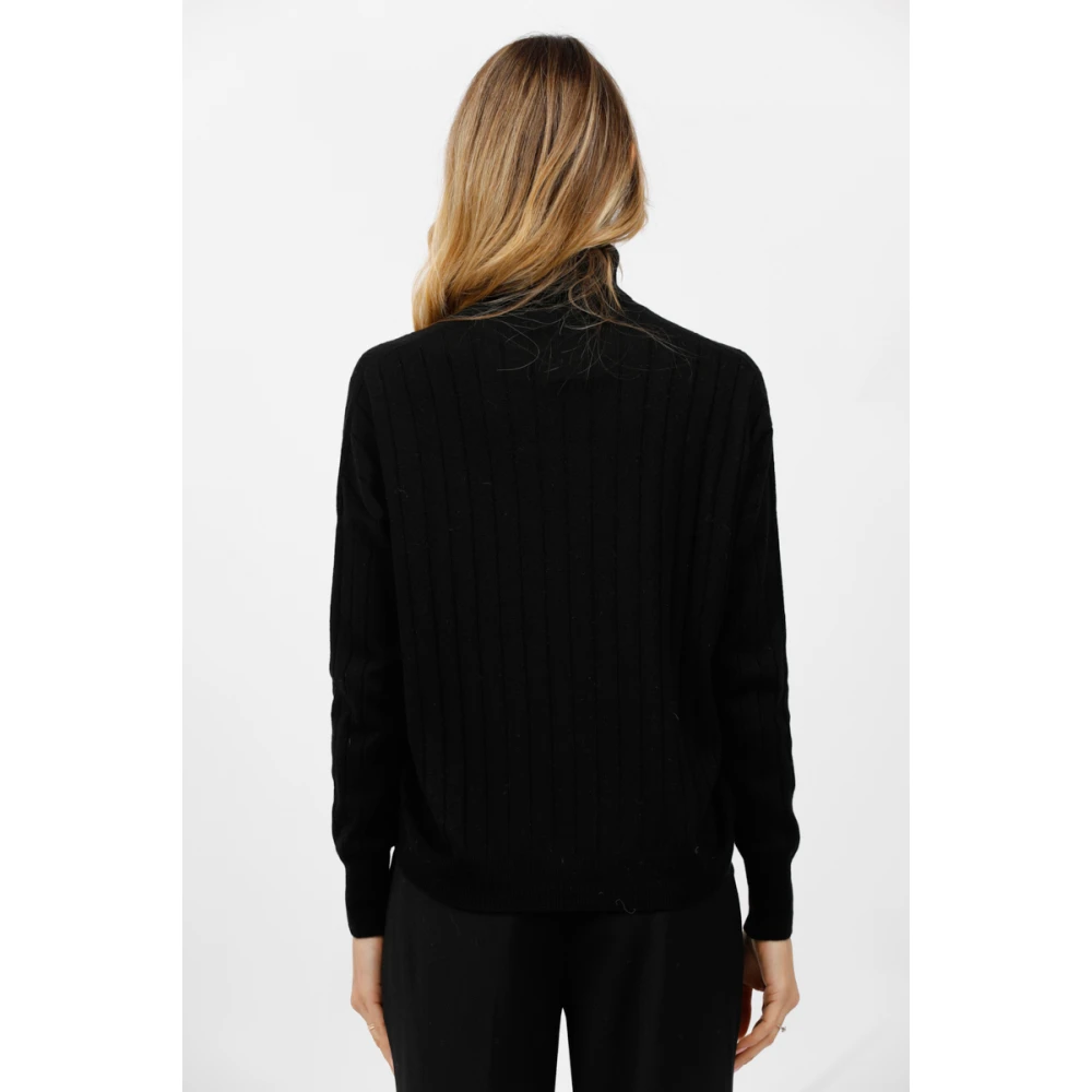 Gran Sasso Tricot coltrui met platte kraag Black Dames