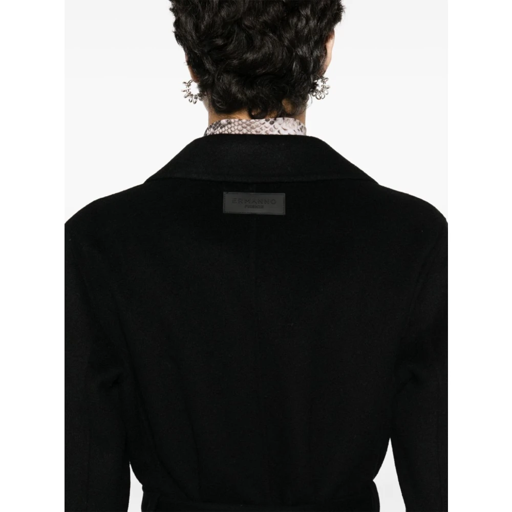 Ermanno Scervino Elegante Zwarte Jas Black Dames